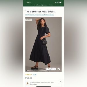 Anthropologie Black Somerset Maxi